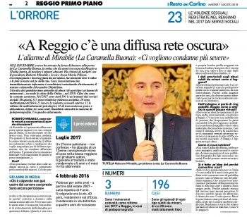 Roberto Mirabile A Reggio c'è una diffusa rete oscura (Reggio Emilia - Il Resto del Carlino, 7 agosto 2018)