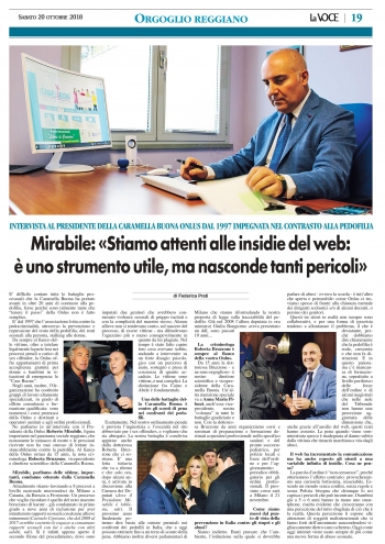 Roberto Mirabile La Voce di Reggio sabato 20 ottobre 2018