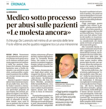 Rassegna Stampa Roberto Mirabile La Caramella Buona Onlus Gazzetta di Reggio 28 marzo 2019